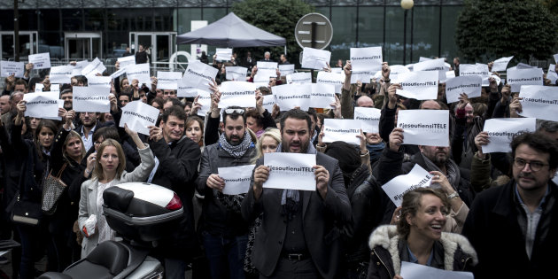 A csatorna dolgozói tiltakoznak Morandini érkezése ellen, fotó: AFP