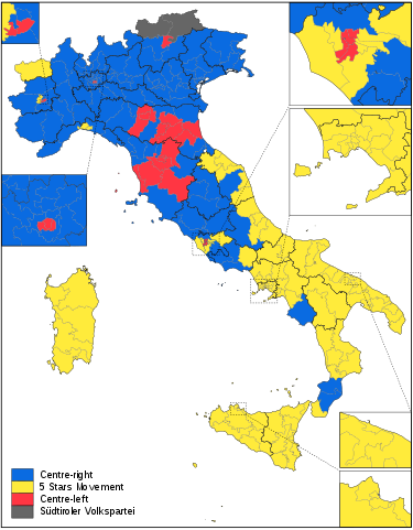 A 2018-as választáson a képviselőházba jutó győztes erők; forrás: Wikipedia