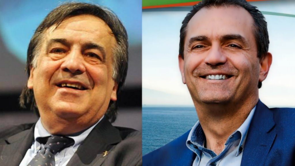 Leoluca Orlando, maire de Palerme et Luigi De Magistris, 