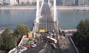 Tüntetés Taxisblokád Erzsébet Híd
